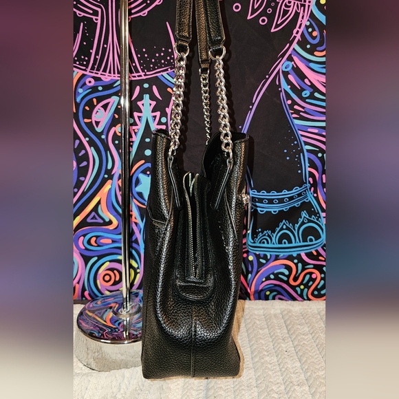 Karl Lagerfeld Black and Silver Chain Shoulder Bag - Picture 5 of 15